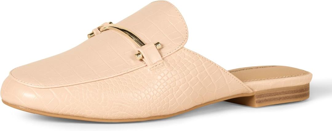 Women's Buckle Mule, Beige Crocodile, 9.5