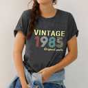 FYAPHION Vintage 1986 T Shirts for Women 40th Birthday Gifts Born in 1986 Tshirt Retro Casual Short Sleeve Tee Tops (S)