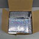 50 Pieces Metallic Bubble Mailers, Self-Seal Poly Padded Envelopes, Waterproof Holographic Bubble Shipping Envelopes for Mailing, Packing, Small Business, Christmas Gifting