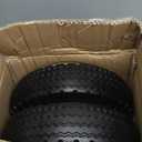 4.10/3.50-6 Flat Free Tire and Wheel, with 3"-3.5''-4.0''-4.5'' Centered Hub, and 3/4" & 5/8" Bearings, Replacement for Wheelbarrow, Hand Truck/All Purpose Utility Tire on Wheel, (2 Pack)