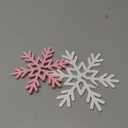 Bucherry 12 Pcs Wooden Snowflake Table Decor 3D Snowflake Tabletop Signs and Centerpiece for Christmas Xmas Winter Wonderland Decorations Home Party(White, Pink, Rose Red)