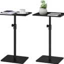 RCHYFEED Small Side Tables for Small Spaces, End Table Metal Side Table Set of 2, Height Adjustable 17-29.6 Inch Side Tables TV Tray Table for Couch, Sofa, Bedroom, Living Room, Indoor & Outdoor