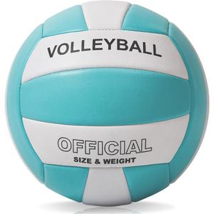 EVZOM Super Soft Volleyball Beach Volleyball Official Size 5 for Outdoor/Indoor/Pool/Gym/Training Premium Volleyballs Equipment Durability Stability Sports Ball (Blue/White)
