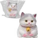 1pcs Gray Big Squishy Cat Toy, Handmade Large Cute Soft Cat Funny Squeeze Toys for Stress Relief, Cat Shaped Squishy Toys,Cat Toy pet Simulation Cut cat Pinch Toy