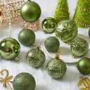 Christmas Ball Ornaments - 30pcs Shatterproof Christmas Ornaments Set Plastic Hanging Christmas Decorations for Xmas Tree Holiday Party Decor, 6 Styles in 4 Sizes (Light Green)