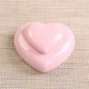 1Pc Small Keepsake Urn for Pet Ashes, Ceramic Heart Shaped Keepsake Urns, Ceramic Mini Cremation Urn for Dog or Cat or Bird Ashes, Pink