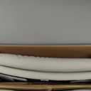 Marsail Armless-Office Desk Chair with Wheels: PU Leather Cross Legged Wide Chair, Comfortable Adjustable Swivel Task Chairs for Home, Office, Make Up, Small Space, Bedroom (Light Beige)