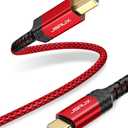 JSAUX USB B to USB C Cable 10ft, USB C Printer Cable Compatible with MacBook Pro, HP, Epson, Canon, Brother, Lexmark, Xerox Printers and Scanner-Red