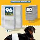 Powools Male Dog Wraps - 96 Count Disposable Dog Diapers Small Size with Wetness Indicator, Leakproof & Comfortable, Highly Absorbent Belly Bands for Training, Incontinence, Travel, Small