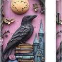 for iPhone 16e Case Cute Wireless Charging Compatible Dual-Layer Shockproof Protection with Stylish Wildflower Design Protective Cover for Women - Gothic Raven Purple Floral
