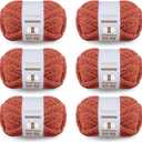 Crafted by Catherine Chunky Chenille Yarn - 6 Pack (8 oz / 227 g, 31.7 Yards Each Skein), Clay, Gauge 7 Jumbo