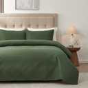 Hansleep Olive Green Quilt Queen Size - Geometric Ultrasonic All Season Bedspread Queen, Soft Lightweight Coverlet Bedding Set, 3 Piece (1 Quilt, 2 Pillow Shams)