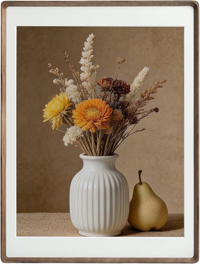 18x24 Picture Frame Walnut Wood Wall Photo Frames Matted to 16 x 20