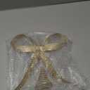 Large Metal Bow Christmas Tree Topper,9.4 Inch Glitter Champagne Gold Tree Topper,Champagne Gold Bow Christmas Tree Decorations for Xmas Home Decor Holiday Party Indoor Outdoor Shop Office