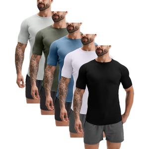 GYM REVOLUTION Men's Workout Gym Hipster Curved Hem Muscle Fitness Hip Hop T Shirts