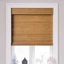 AIRLAJYID Cordless Bamboo Roman Shades 34x48in, Light Filtering Bamboo Blinds for Indoor Windows, Office, Bathroom and Living Room, Privacy Teak.