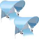 XL Universal Beach Chair Umbrella Canopy, UPF 50+ Chair Sun Shade Attachment with Adjustable Clamp for Camping, Lawn, Wheelchair, Tanning, Zero Gravity, Lounge, Outdoor Chairs, Oversized, 2 Pack