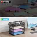 Marbrasse 4 Tier Paper Organizer Letter Tray - Mesh Desk File Organizer with Handle, Paper Sorter Organizer for Letter/A4 Office File Folder Holder (Black, 12.6" x 9.1" x 10.7")
