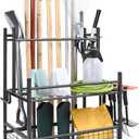 VEVOR Garden Tool Organizer, 16 Slots with Hooks, Yard Tool Tower Rack with Wheels for Garage Organization and Storage, Hold Long-Handled Tool/Rake/Broom, Metal Tool Stand Holder for Shed, Outdoor