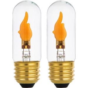 Flickering Light Bulbs E26 Standard Base Flame Light Bulb, LED Flickering Flame Light Bulbs for Christmas Hallowee Decoration, 2 Pack