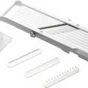 Benriner Mandoline Slicer, with 4 Japanese Stainless Steel Blades, BPA Free, New Model (Classic Slicer, White)
