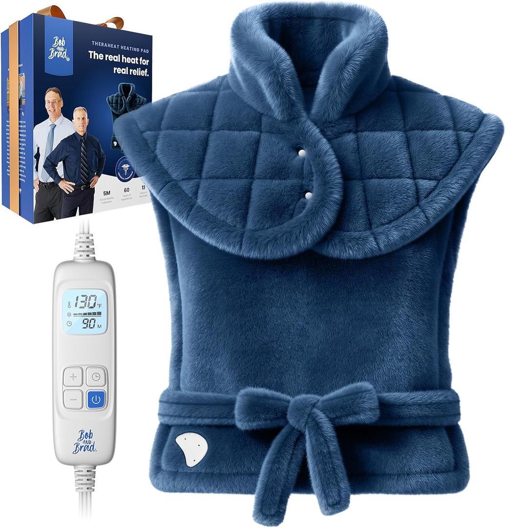 Bob and Brad Heating Pad for Back Pain Relief, FSA Eligible HSA Eligible Electric Heat Pad for Neck, Shoulders & Full Body, Edge-Weighted Design, Fast Heating, ETL Certified, Gift for Women Men 24"x33."
