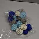 Patelai 36 Pcs Wicker Rattan Balls Decorative Balls for Vase Centerpiece Bowls Orbs Filler for Home Decor,4 Sizes(Dark Blue, Sky Blue, Gray, White)