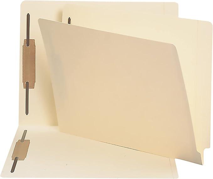 Smead Shelf-Master End Tab File Folders, 250 Count, Manila, Reinforced Straight-Cut Tabs, 2 Fasteners, Letter Size (34125)