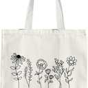 Floral Teachers Canvas Tote Bag, Teacher Appreciation Gifts, Floral Teachers Shoulder Bag, Shoulder Bag for Women, Teacher Gifts from Students