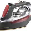 CHI Steam Iron for Clothes with 8 Retractable Cord, 1700 Watts, 3-Way Auto Shutoff, 400+ Holes, Professional Grade, Temperature Control Dial, Titanium Infused Ceramic Soleplate, Silver (13106)