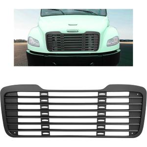 KUAFU Front Grille Compatible with 2002-2022 Freightliner M2 100 106 112 A1714787001, A1714104001 Bumper Upper Radiator Hood Mounted Grill Without Bug Screen Painted Black