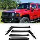 94329 External Durable Side Window Rain Guards, 4pcs Tape On Waterproof Replacement Wind Deflector, Window Visors fit for 2003-2009 Hummer H2