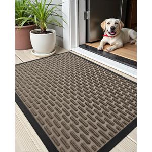Color&Geometry Large Outdoor Mat for Front Door Home Entrance Outside Entry Patio Waterproof Heavy Duty Doormat Outdoor Floor Welcome Matt - 24"x48" Brown
