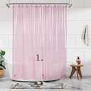 Barossa Design Shower Curtain Liner - Premium Clear Pink PEVA Shower Liner with 3 Magnets and Metal Grommets, Waterproof Lightweight Plastic Standard Size Bathroom Curtains - Translucent Pink (72"W x 72"L (Pack of 1))