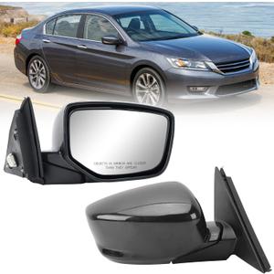Right Passenger Side Mirror Compatible with Honda Accord 2008 2009 2010 2011 2012 Power Manual Folding Heated Door Mirrors Paint to Match 5 Pins