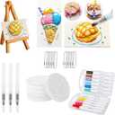 2 x Magic Foam Texture Painting Kit,3D Drawing DIY Art Set,12 Colors Acrylic Marker Pen, 3 Soft-tip Water Brush Pen, Magical Painting Kit
