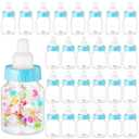 Tessco 72 Pcs 3.5 Inch Baby Bottle Shower Favor Mini Plastic Candy Bottle Clear Plastic Baby Bottles for Baby Shower Mini Baby Bottle Feeding Bottle Candy Box for Baby Shower Supplies Gift (Blue)