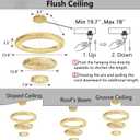 HAIXIANG 3 Rings LED Chandelier Modern Dimmable Dining Room Chanderliers Entryway Crystal Pendant Lights for Kitchen Bedroom Living Room Gold Light