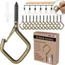 42 PCS Metal Bronze Eye Screw Hooks for Hanging Heavy Duty.Windproof Ceiling Hooks for Hanging Plants,Cup,Wind Chime,Bird Feeders,Christmas String Lights at Indoor&Outdoor 2.2 Inch
