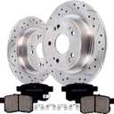 Rear Brake Pads And Rotors Kit Compatible With Acura Tsx 2009-2014,For Honda Accord 2008-2017