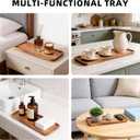 Handcrafted Acacia Wood Decorative Tray 2 Pack Multi-Functional Candle Tray, Smooth Polished Surface with Raised Edges,Stylish Wooden Accent for Living Room, Bedroom, or Bathroom-11.4*4.1*0.59 inches
