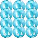 Chivao 12 Pieces Beach Ball 16 Inch Inflatable Glitter Beach Ball Swimming Pool Balls Christmas Inflatable Ball Ornaments Floatable Confetti Ball for Beach Party Xmas Party Favor(Blue)