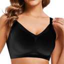 Wireless Bras for Women No Underwire,Comfortable V-lace Bras for Women with Full Coverage and Supportive (XL)
