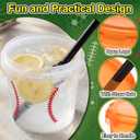 36 Pack 25oz Sports Cups, Mixed Balls Drink Buckets Straws Lids