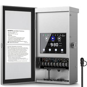 SUNVIE 300W Low Voltage Landscape Transformer 3 Zone Independent Control Outdoor Low Voltage Transformer with Timer & Photocell Sensor 120V AC to 12V/14V AC Waterproof Landscape Lighting Transformer