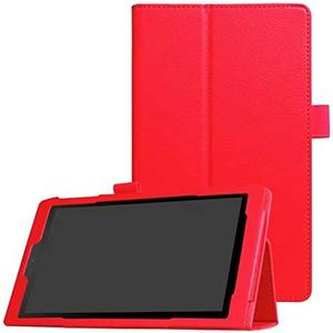ZZOUGYY Tablet Cover for Amazon Kindle Fire HD8 6th 7th 8th Generation(2016/2017/2018 Release),Ultra Slim Folio Stand Lightweight Leather Case for Kindle Fire HD 8 6/7/8th Gen 8" (Li-Red)