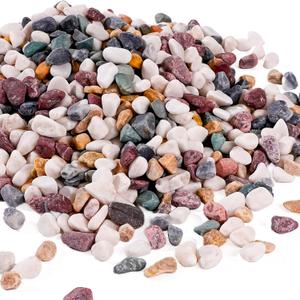 Diameter 0.5 Inches 5lbs 1280pcs Natural Mixed Color River Rocks, Decorative Ornamental Pebbles,Garden Landscaping Stones,Gravel Filler for Home Decoration Flower Bed Fish Tank Plants Vases Succulents