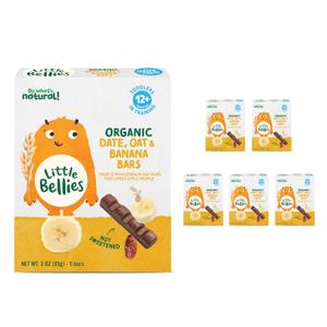 Little Bellies Organic Date, Oat & Banana Bars for Toddlers 12+ Months, 3 oz (5 Bars) - Pack of 6 (EXP 10/01/26)