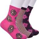 kate spade new york Women's 3-Pack Blooms Shortie Crew Socks, Soft & Comfortable