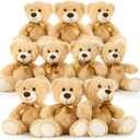 Tezituor Teddy Bears Stuffed Animals Bulk 10 Packs, 14 Inch Small Bears Plush for Baby Shower Cute Stuffed Bears Gift for Kids on Christmas, Birthday, Valentines, Light Brown
